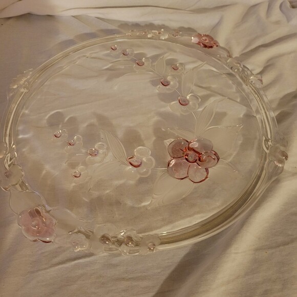 Mikasa Toska Original Walther Glass 12" Cake Plate Cherry Blossom Spring - Picture 3 of 7